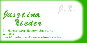 jusztina nieder business card